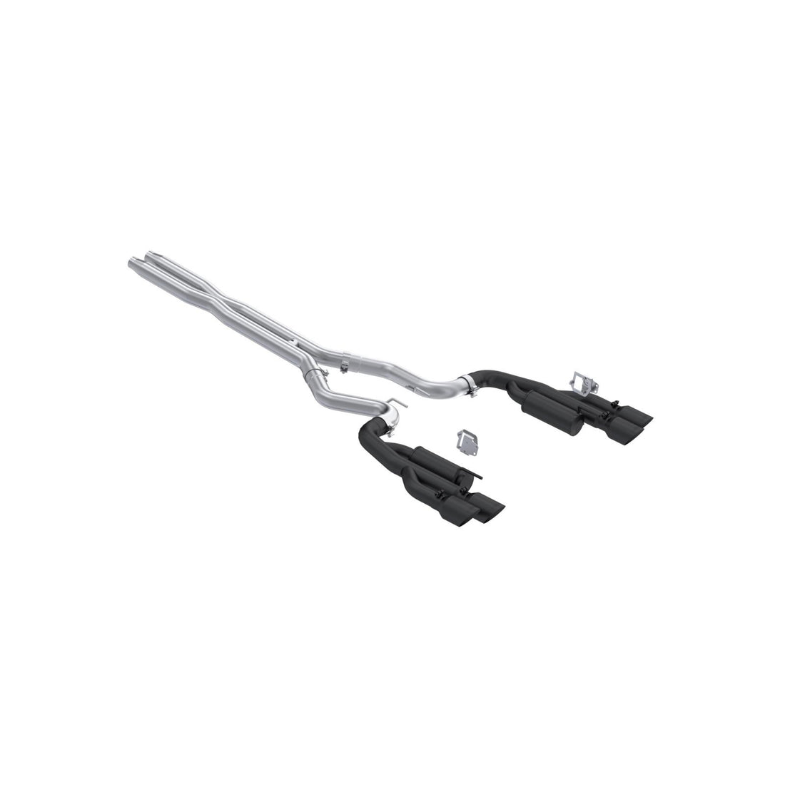 MBRP S7282BLK Armor BLK Black-Coated Aluminized Steel 3 Inch Cat-Back Dual Split Rear Quad Black Tips