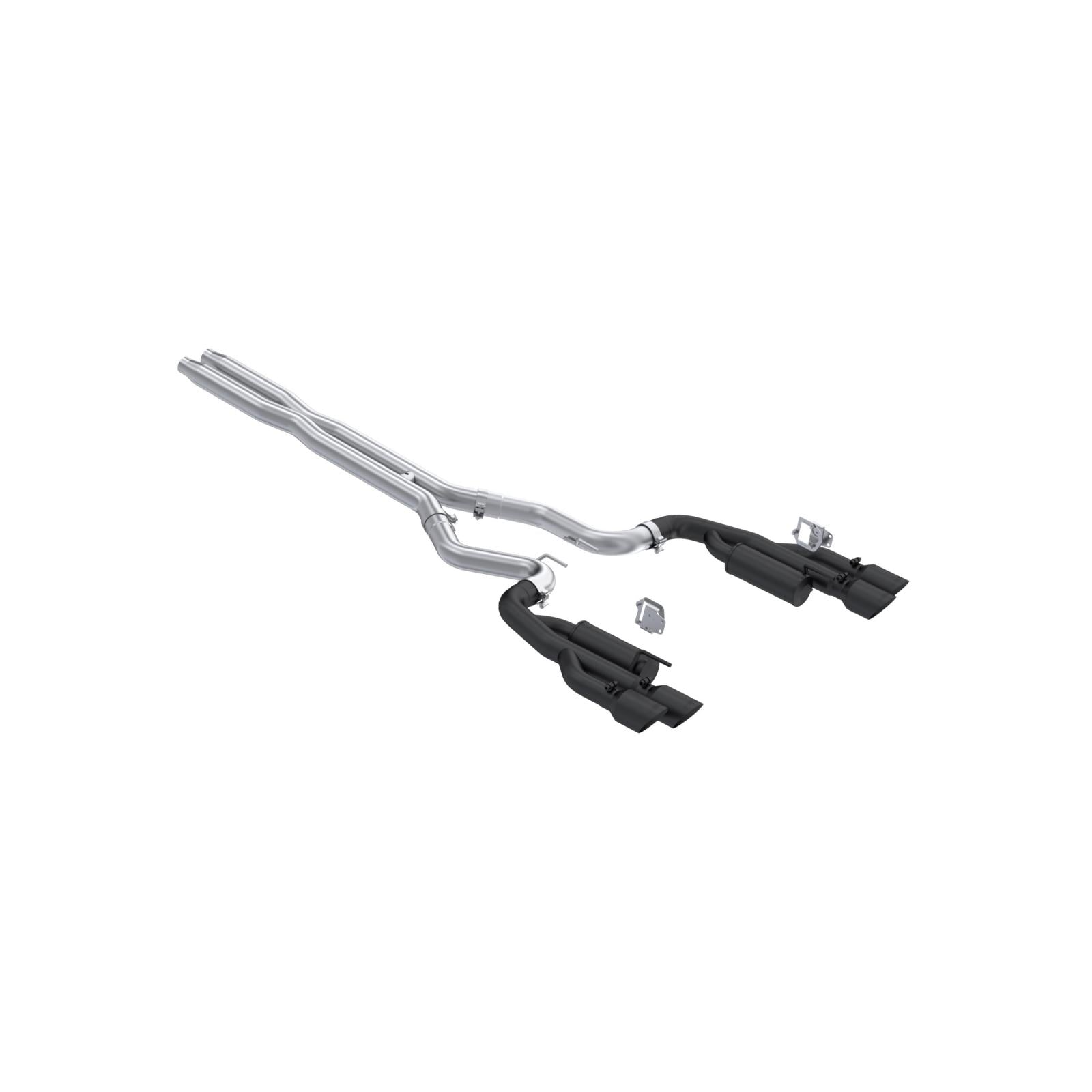 MBRP S7282BLK Armor BLK Black-Coated Aluminized Steel 3 Inch Cat-Back Dual Split Rear Quad Black Tips