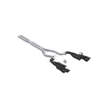 MBRP S7282BLK Armor BLK Black-Coated Aluminized Steel 3 Inch Cat-Back Dual Split Rear Quad Black Tips