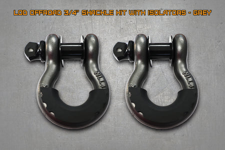 LoD Offroad SHK1000 - 3/4" Shackle Kit with Isolators - Grey 1