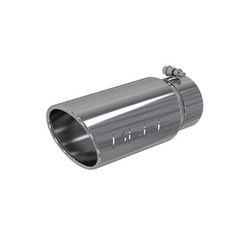 MBRP T5051 - Exhaust Tail Pipe Tip 5 Inch O.D. Angled Rolled End 4 Inch Inlet 12 Inch Length T304 Stainless Steel MBRP