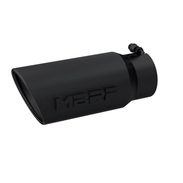 MBRP T5051BLK - Exhaust Tip 5 Inch O.D. Angled Rolled End 4 Inch Inlet 12 Inch Length-Black Finish MBRP