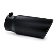 MBRP T5051BLK - Exhaust Tip 5 Inch O.D. Angled Rolled End 4 Inch Inlet 12 Inch Length-Black Finish MBRP