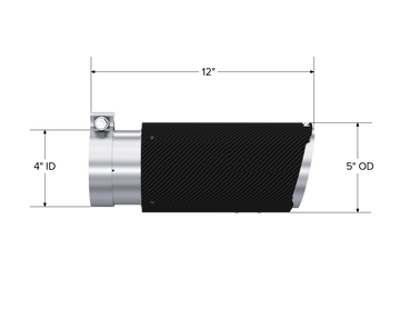 MBRP NA MBRP T5051CF - Universal Carbon Fiber Tip, 4-Inch ID 5-Inch OD Angle Cut Dual MBRP