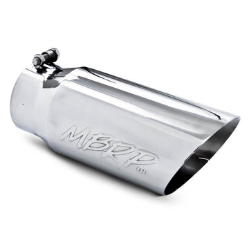 MBRP T5053 - Exhaust Tail Pipe Tip 5 Inch O.D. Dual Wall Angled 4 Inch Inlet 12 Inch Length T304 Stainless Steel MBRP