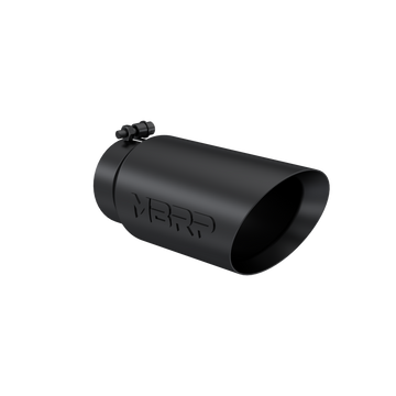 MBRP T5053BLK - Exhaust Tip 5 Inch O.D. Dual Wall Angled 4 Inch Inlet 12 Inch Length-Black Finish MBRP 1