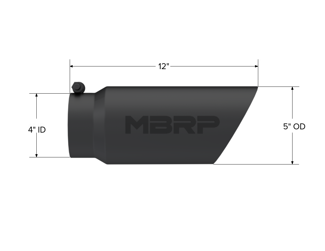 MBRP T5053BLK - Exhaust Tip 5 Inch O.D. Dual Wall Angled 4 Inch Inlet 12 Inch Length-Black Finish MBRP 2