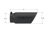 MBRP T5053BLK - Exhaust Tip 5 Inch O.D. Dual Wall Angled 4 Inch Inlet 12 Inch Length-Black Finish MBRP 2
