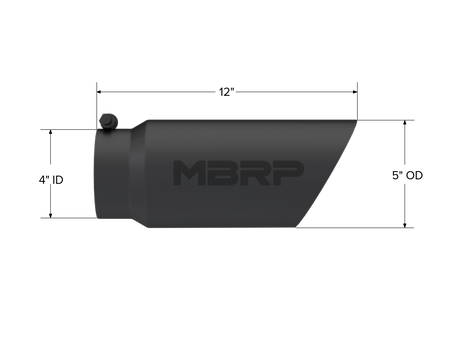 MBRP T5053BLK - Exhaust Tip 5 Inch O.D. Dual Wall Angled 4 Inch Inlet 12 Inch Length-Black Finish MBRP 2