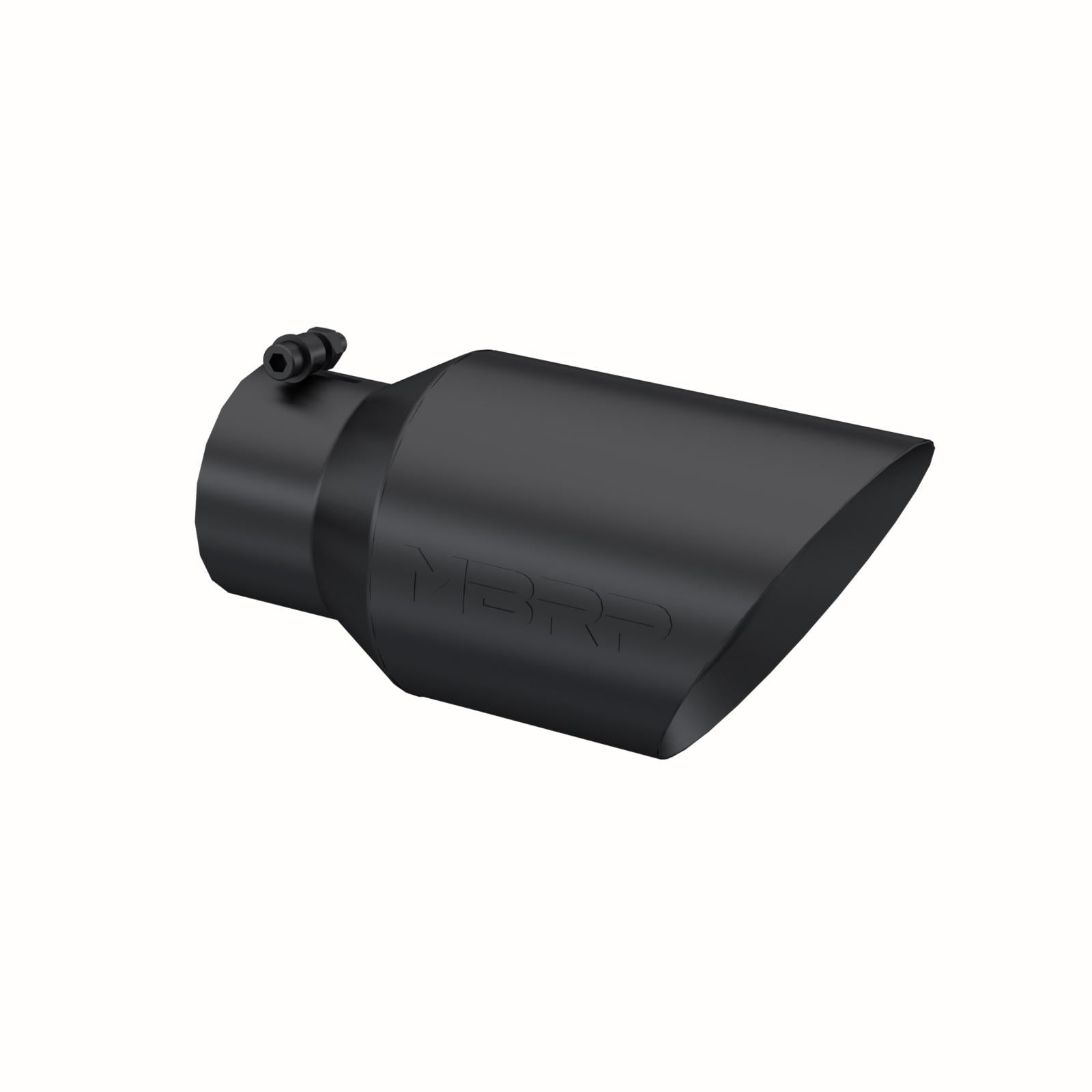 MBRP T5072BLK - Black Coated Exhaust Tail Pipe Tip 6 Inch OD Dual Wall Angled 4 Inch Inlet 12 Inch Length MBRP 1