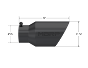 MBRP T5072BLK - Black Coated Exhaust Tail Pipe Tip 6 Inch OD Dual Wall Angled 4 Inch Inlet 12 Inch Length MBRP 2