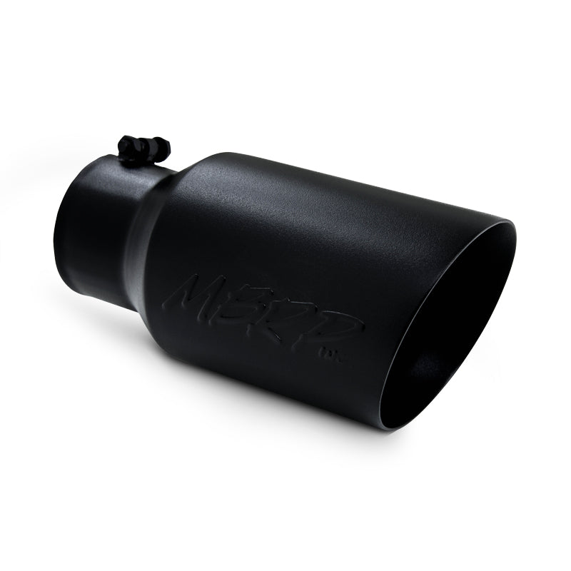 MBRP T5072BLK - Black Coated Exhaust Tail Pipe Tip 6 Inch OD Dual Wall Angled 4 Inch Inlet 12 Inch Length MBRP 3