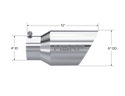 MBRP T5072 - Exhaust Tail Pipe Tip 6 Inch O.D. Dual Wall Angled 4 Inch Inlet 12 Inch Length T304 Stainless Steel MBRP 2