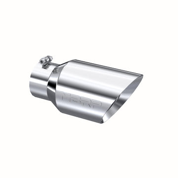 MBRP T5072 - Exhaust Tail Pipe Tip 6 Inch O.D. Dual Wall Angled 4 Inch Inlet 12 Inch Length T304 Stainless Steel MBRP 1