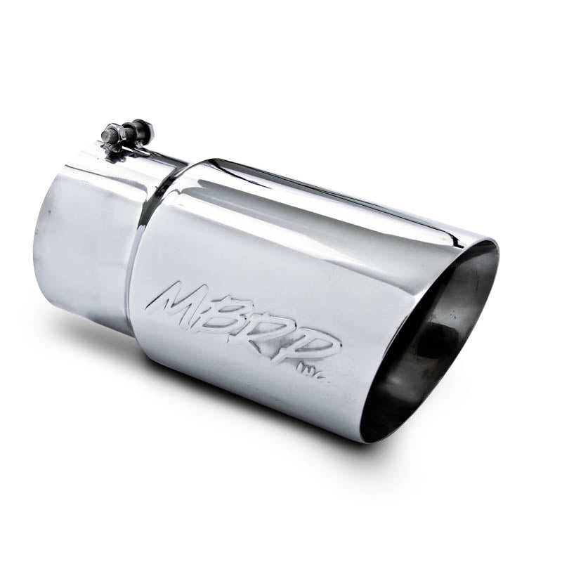 MBRP T5074 - Exhaust Tail Pipe Tip 6 Inch O.D. Dual Wall Angled 5 Inch Inlet 12 Inch Length T304 Stainless Steel MBRP 3