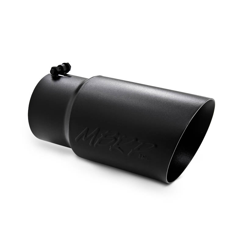 MBRP T5074BLK - Exhaust Tip 6 Inch O.D. Dual Wall Angled 5 Inch Inlet 12 Inch Length-Black Finish MBRP