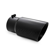 MBRP T5074BLK - Exhaust Tip 6 Inch O.D. Dual Wall Angled 5 Inch Inlet 12 Inch Length-Black Finish MBRP