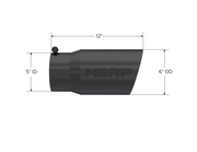 MBRP T5074BLK - Exhaust Tip 6 Inch O.D. Dual Wall Angled 5 Inch Inlet 12 Inch Length-Black Finish MBRP