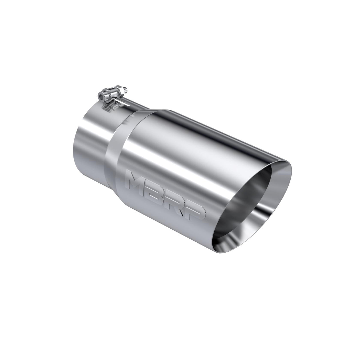 MBRP T5074 - Exhaust Tail Pipe Tip 6 Inch O.D. Dual Wall Angled 5 Inch Inlet 12 Inch Length T304 Stainless Steel MBRP 1