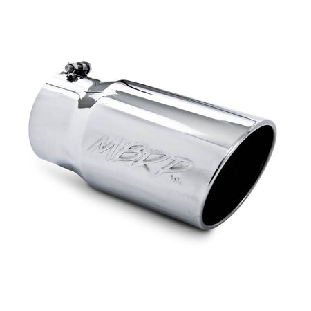MBRP T5075 - Exhaust Tail Pipe Tip 6 Inch O.D. Angled Rolled End 5 Inch Inlet 12 Inch Length T304 Stainless Steel MBRP 3