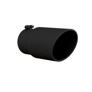 MBRP T5075BLK - Exhaust Tip 6 Inch O.D. Angled Rolled End 5 Inch Inlet 12 Inch Length Black Coated MBRP