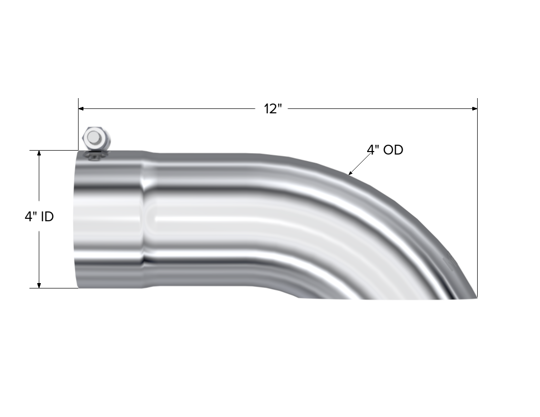 MBRP T5081 - Exhaust Tail Pipe Tip 4 Inch O.D. Turn Down 4 Inch Inlet 12 Inch Length T304 Stainless Steel MBRP 2