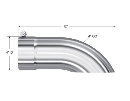 MBRP T5081 - Exhaust Tail Pipe Tip 4 Inch O.D. Turn Down 4 Inch Inlet 12 Inch Length T304 Stainless Steel MBRP 2