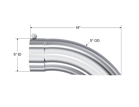 MBRP T5085 - Exhaust Tail Pipe Tip 5 Inch O.D. Turn Down 5 Inch Inlet 14 Inch Length T304 Stainless Steel MBRP 2
