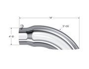 MBRP T5086 - Exhaust Tail Pipe Tip 5 Inch O.D. Turn Down 4 Inch Inlet 14 Inch Length T304 Stainless Steel MBRP 2