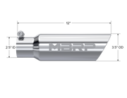 MBRP T5106 - Exhaust Tail Pipe Tip 3 1/2 Inch O.D. Dual Wall Angled 2 1/2 Inch Inlet 12 Inch Length T304 Stainless Steel MBRP 2