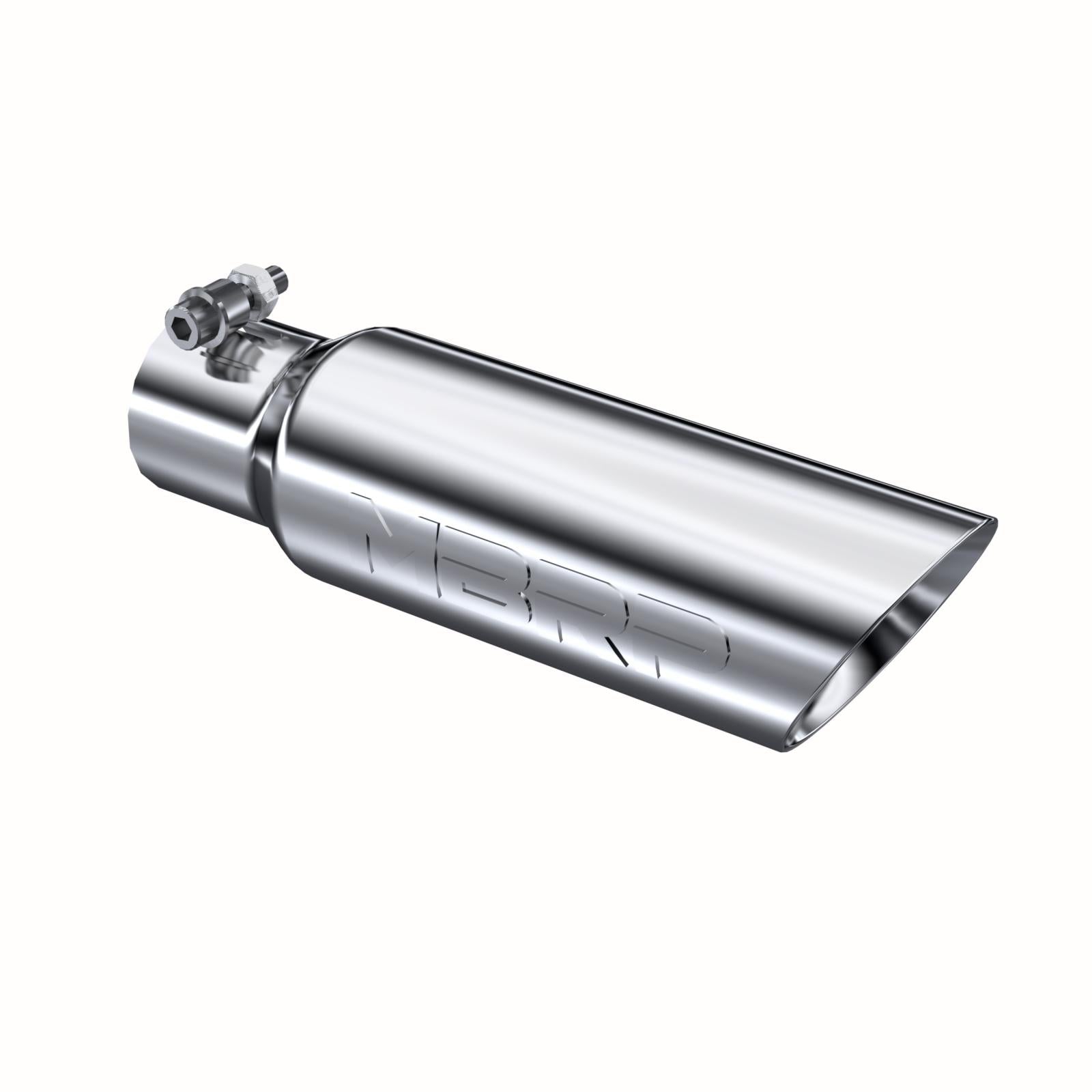 MBRP T5106 - Exhaust Tail Pipe Tip 3 1/2 Inch O.D. Dual Wall Angled 2 1/2 Inch Inlet 12 Inch Length T304 Stainless Steel MBRP 1