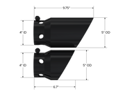 MBRP T5111BLK Black-Coated Tip 4 Inch ID 5 Inch Outlet Tip Cover Set