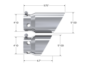 MBRP T5111 - 4 Inch Inlet 5 Inch Tip Cover Set-6 3/4 Inch And 9 3/4 Inch Length T304 Stainless Steel MBRP 2