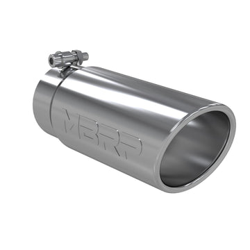 MBRP T5112 - T304 Stainless Steel Tip, 4 Inch OD Angled Rolled End, 3.5 Inch Inlet, 10 Inch length, MBRP