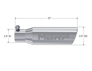 MBRP T5113 - Exhaust Tip 3 1/2 Inch O.D. Angled Rolled End 2 1/2 Inch Inlet 12 Inch Length T304 Stainless Steel MBRP