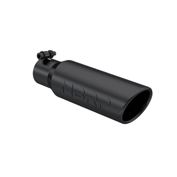 MBRP T5113BLK - Exhaust Tip 3 1/2 Inch O.D. Angled Rolled End 2 1/2 Inch Inlet 12 Inch Length-Black Finish MBRP