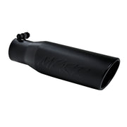 MBRP T5113BLK - Exhaust Tip 3 1/2 Inch O.D. Angled Rolled End 2 1/2 Inch Inlet 12 Inch Length-Black Finish MBRP