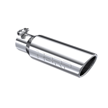 MBRP T5113 - Exhaust Tip 3 1/2 Inch O.D. Angled Rolled End 2 1/2 Inch Inlet 12 Inch Length T304 Stainless Steel MBRP