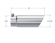 MBRP T5114 - Exhaust Tip 3 1/2 Inch O.D. Dual Wall Angled End 3 Inch Inlet 10 Inch Length T304 Stainless Steel MBRP