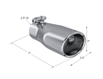 MBRP Exhaust MBRP T5116 - Exhaust Tip 3.75 Inch O.D. Oval 2.5 Inch Inlet 7 Inch Length T304 Stainless Steel MBRP