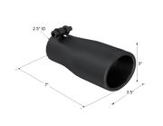 MBRP T5116BLK - Exhaust Tip 3.75 Inch O.D. Oval 2.5 Inch Inlet 7 Inch Length Black MBRP