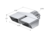 MBRP T5118 - Exhaust Tip 8 x 2 1/2 Inch ID Rectangle 2 1/2 Inch O.D. Inlet 8 1/4 Inch Length T304 Stainless Steel MBRP 2
