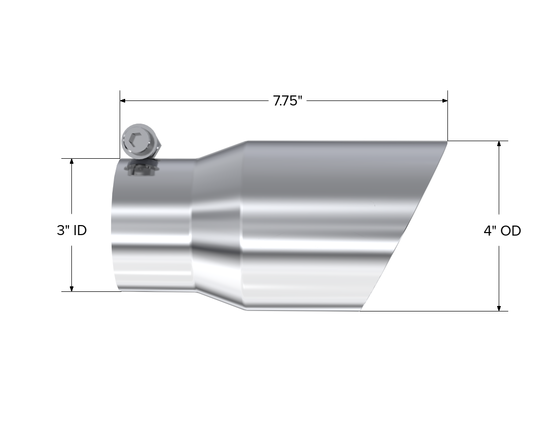 MBRP T5122 - Exhaust Tip 4 Inch O.D. Dual Wall Angled Rolled End Fits Aluminized Steel 3 Inch Systems MBRP