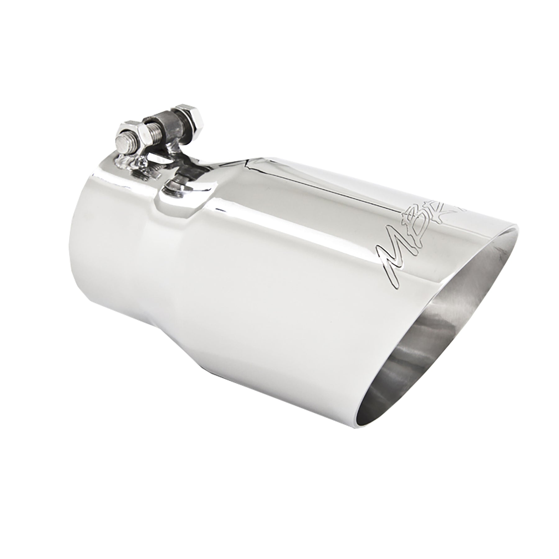 MBRP T5122 - Exhaust Tip 4 Inch O.D. Dual Wall Angled Rolled End Fits Aluminized Steel 3 Inch Systems MBRP