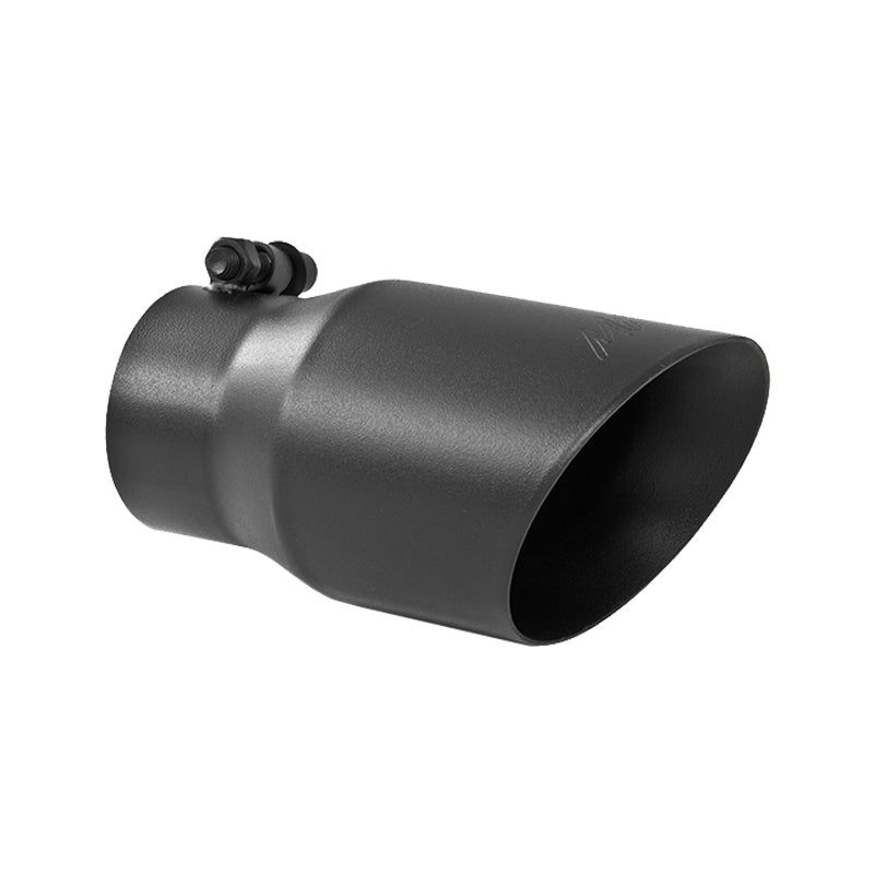 MBRP T5122BLK - Exhaust Tip 4 Inch O.D. Dual Wall Angled Rolled End Black Fits Aluminized Steel 3 Inch Systems MBRP
