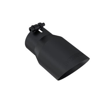 MBRP T5122BLK - Exhaust Tip 4 Inch O.D. Dual Wall Angled Rolled End Black Fits Aluminized Steel 3 Inch Systems MBRP