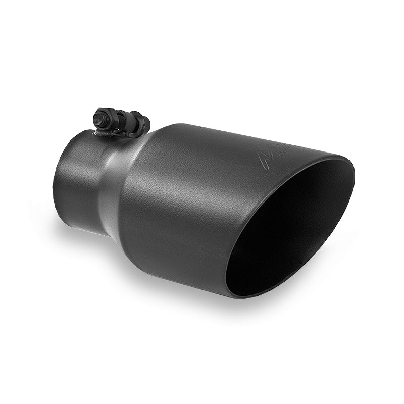 MBRP T5123BLK - Exhaust Tip 4 Inch O.D. Dual Wall Angled Black Fits Aluminized Steel 2 1/2 Inch Systems MBRP