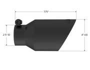 MBRP T5123BLK - Exhaust Tip 4 Inch O.D. Dual Wall Angled Black Fits Aluminized Steel 2 1/2 Inch Systems MBRP