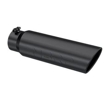 MBRP T5124BLK - Armor BLK Tip 5 Inch OD Angled Rolled End, 4 Inch inlet, 18 Inch length