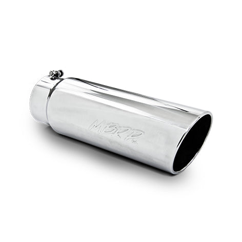 MBRP T5125 - Exhaust Tip 6 Inch O.D. Angled Rolled End 5 Inch Inlet 18 Inch Length T304 Stainless Steel MBRP 3